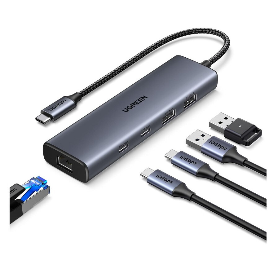 Док-станция UGREEN 6-in-1 USB-C 3.2 Hub Grey (CM512) - 45320