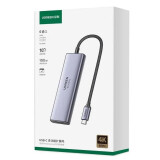 Док-станция UGREEN Port Hub 6-in-1 USB-C Grey (CM511) (35999)