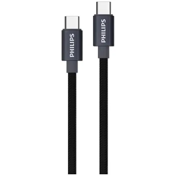 Кабель USB Type-C - USB Type-C, 1.2м, Philips DLC5533 Black