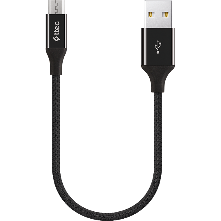 Кабель USB A (M) - microUSB B (M), 0.3м, ttec 2DK25S Black