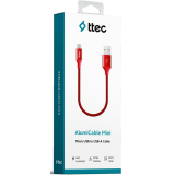 Кабель USB A (M) - microUSB B (M), 0.3м, ttec 2DK25K Red