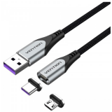 Кабель USB - microUSB/USB Type-C, 1м, Vention CQNHF