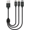 Кабель USB - microUSB/USB Type-C/Lightning, 0.3м, ttec 2DK31 Black