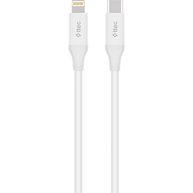 Кабель USB Type-C - Lightning, 1.5м, ttec 2DK40B White