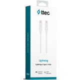 Кабель USB Type-C - Lightning, 1.5м, ttec 2DK40B White