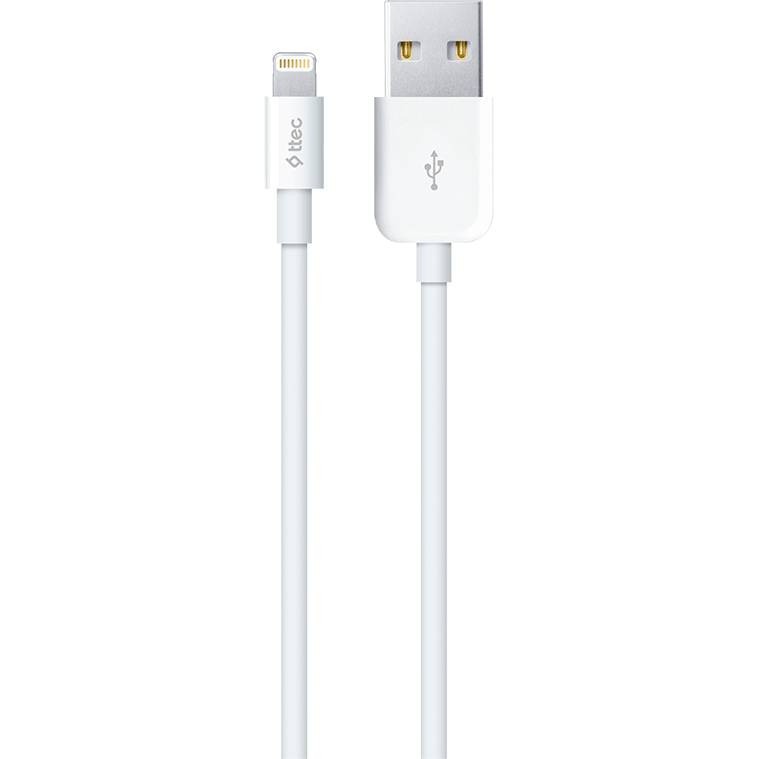 Кабель USB - Lightning, 1.2м, ttec 2DKM01B White