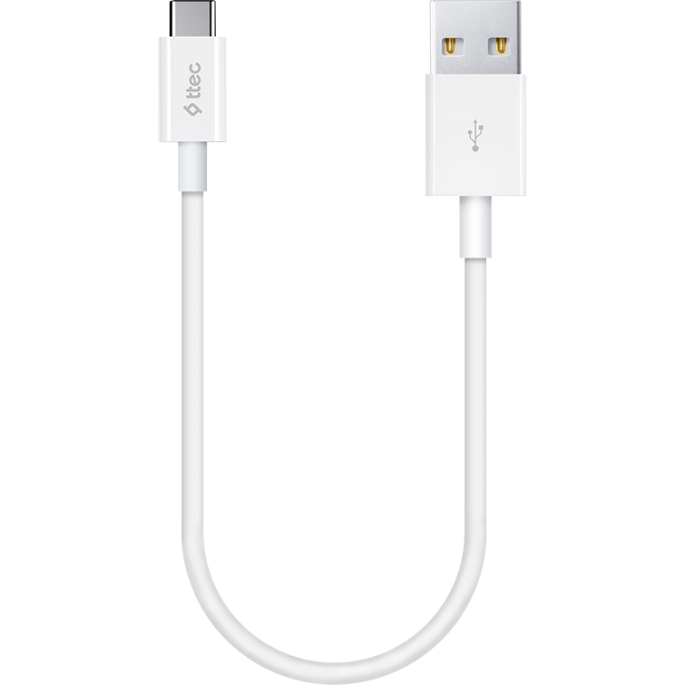 Кабель USB - USB Type-C, 0.3м, ttec 2DK7519B White