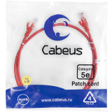 Патч-корд Cabeus PC-UTP-RJ45-Cat.5e-1m-RD-LSZH, 1м