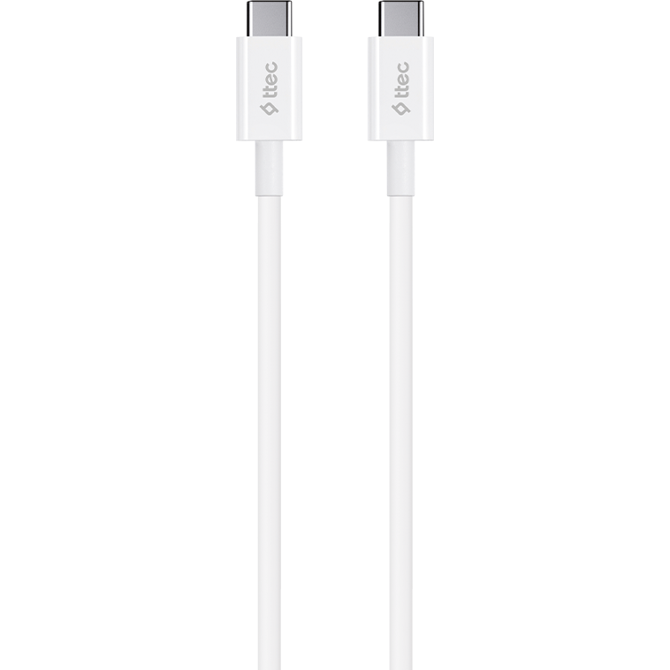 Кабель USB Type-C - USB Type-C, 1.2м, ttec 2DK36B White