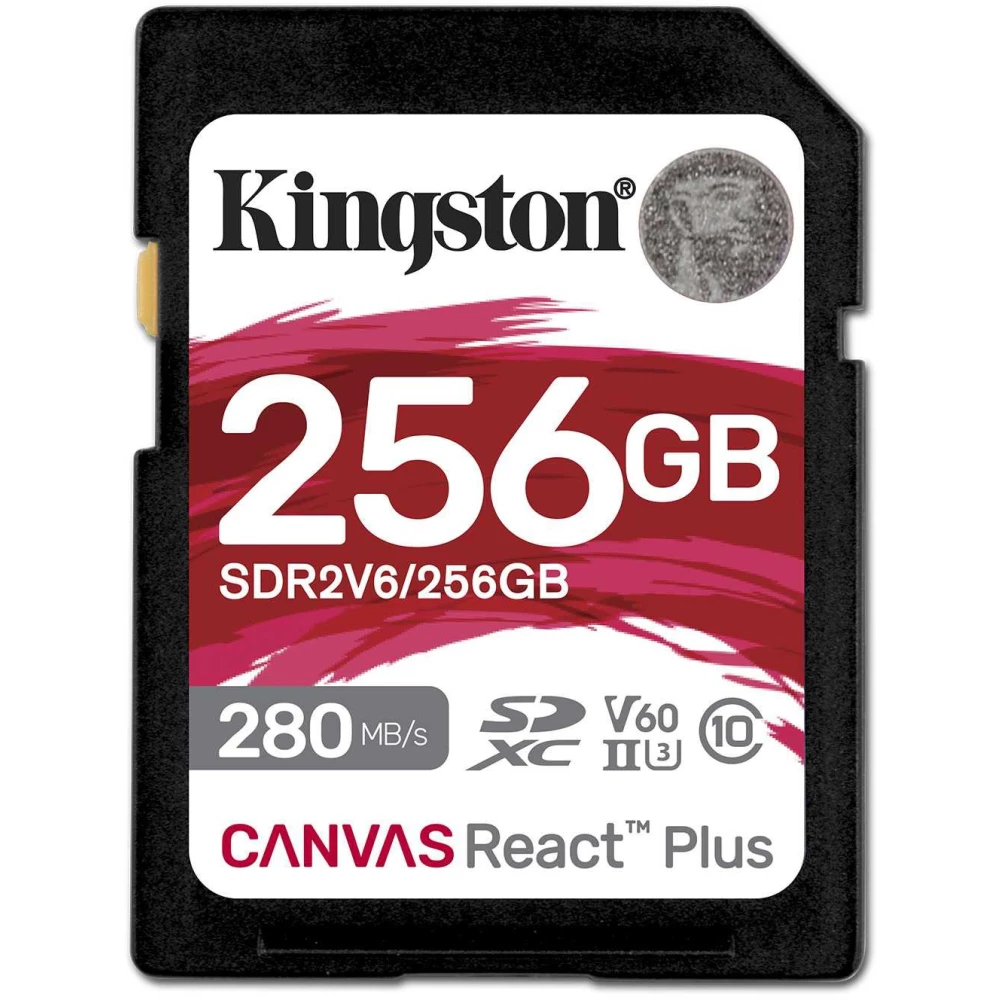 ..... Карта памяти 256Gb SD Kingston Canvas React Plus (SDR2V6/256GB), Б/У, повреждена упаковка