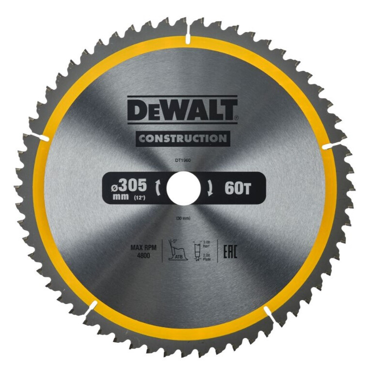 Диск пильный DeWALT DT1960-QZ