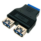 Переходник USB 3.0 (20pin F) - 2x USB A (F), Espada Ei20U32