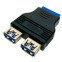 Переходник USB 3.0 (20pin F) - 2x USB A (F), Espada Ei20U32