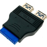 Переходник USB 3.0 (20pin F) - 2x USB A (F), Espada Ei20U32