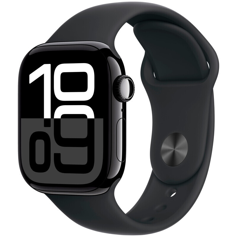 Умные часы Apple Watch Series 10 42mm Jet Black Aluminum Case with Black Sport Band S/M (MWWE3LW/A)