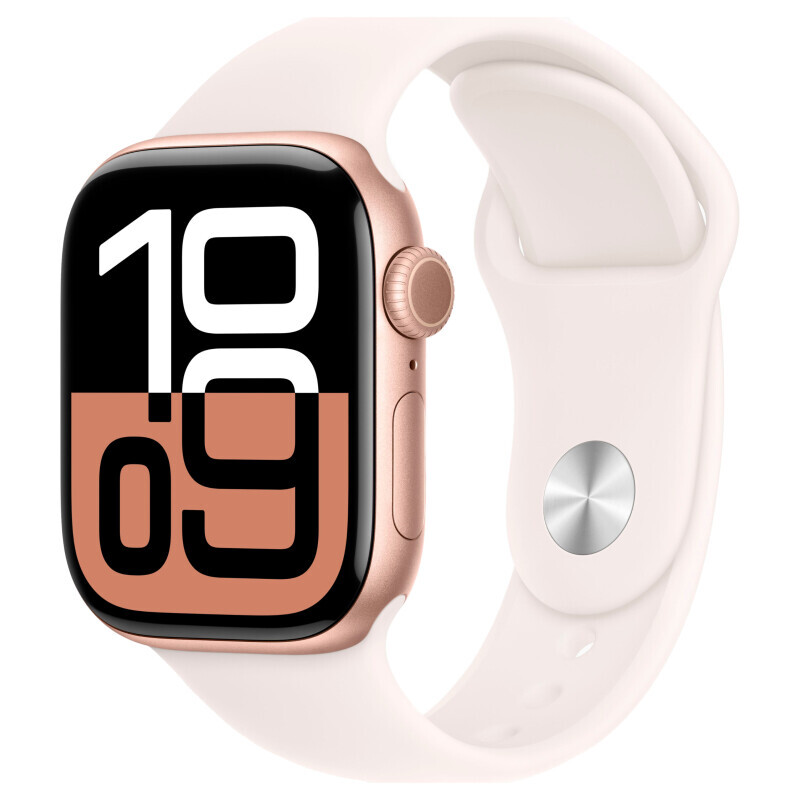 Умные часы Apple Watch Series 10 42mm Rose Gold Aluminum Case with Light Blush Sport Band S/M (MWWH3LW/A)