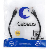 Патч-корд Cabeus PC-UTP-RJ45-Cat.5e-0.3m-BK-LSZH, 0.3м