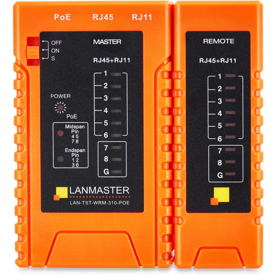 Тестер витой пары Lanmaster LAN-TST-WRM-310-POE