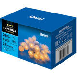 Гирлянда Uniel ULD-S0280-020/DTA WARM WHITE IP20 PINE CONES (09582)