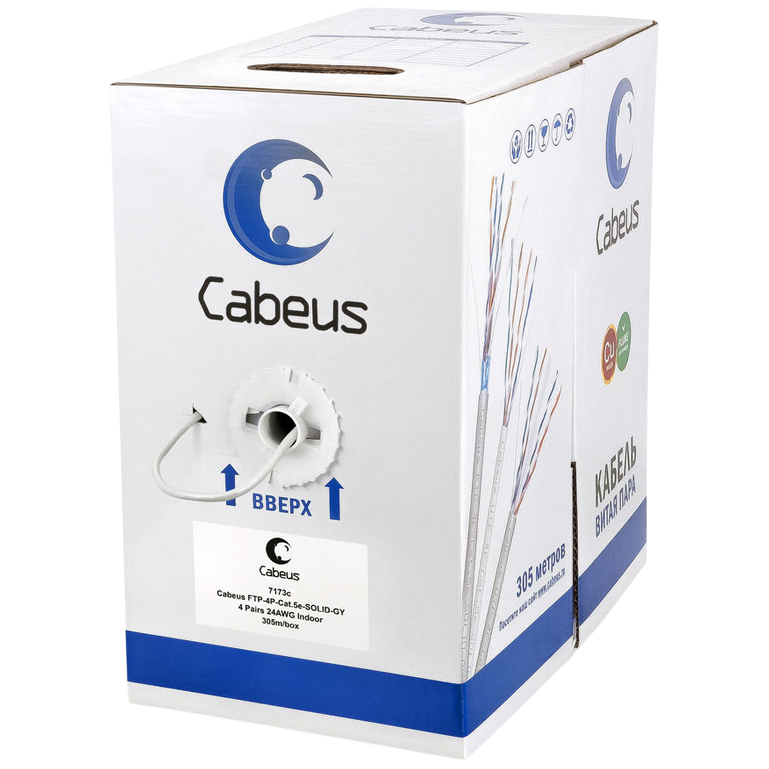 Бухта Cabeus FTP-4P-Cat.5e-SOLID-GY, 305м