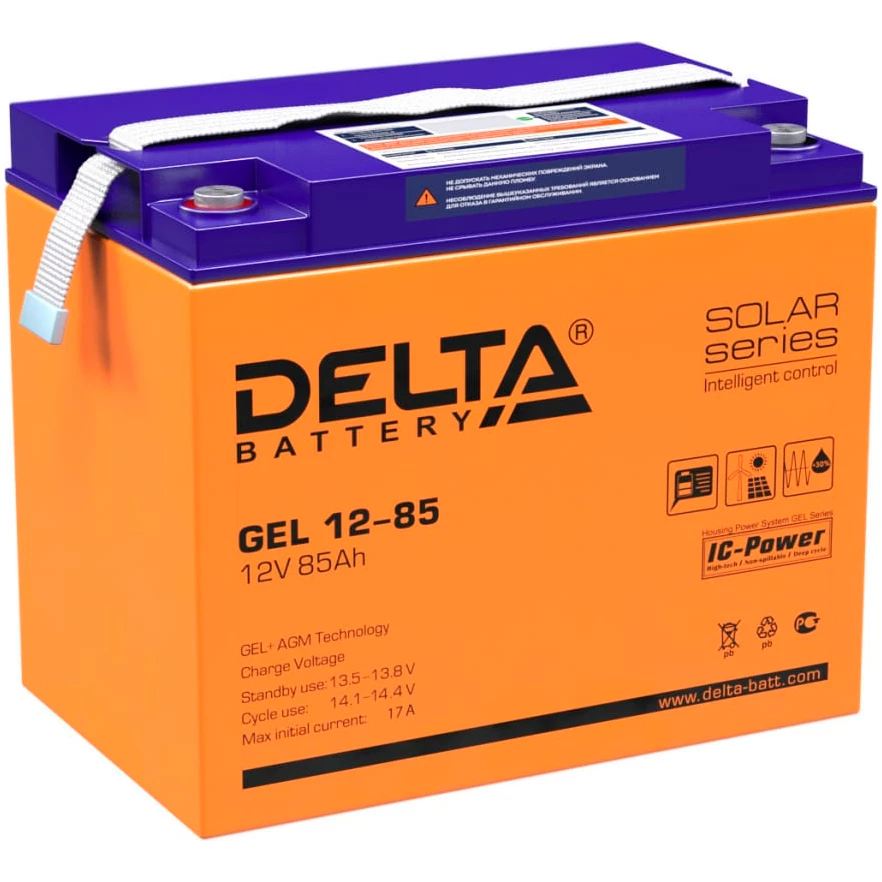 ..... Аккумуляторная батарея Delta GEL 12-85 новая, мятый корпус