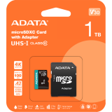 Карта памяти 1Tb MicroSD ADATA Premier Pro + SD адаптер (AUSDX1TUI3V30SA2-RA1)