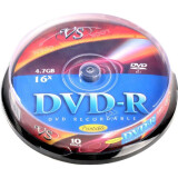 Диск DVD-R VS 4.7Gb 16x Cake Box (10шт) Ink Print (VSDVDRIPCB1001)