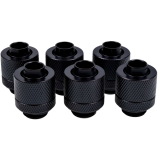 Комплект фитингов Alphacool Eiszapfen 13/10mm Anschraubtulle G1/4 - Deep Black Sixpack (17228)