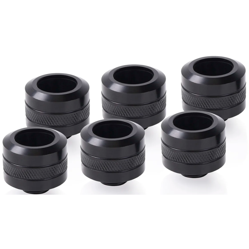 Комплект фитингов Alphacool Eiszapfen PRO 16mm HardTube Fitting G1/4 - Deep Black Sixpack (17477)