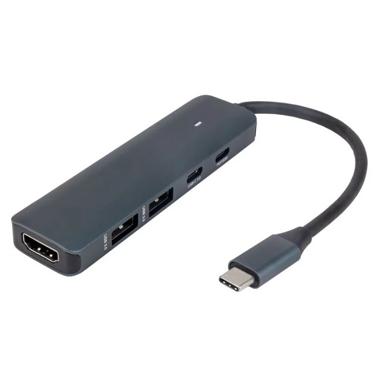 Док-станция HIPER USB-C HUB 5-in-1 Grey (HP-DS5-03)