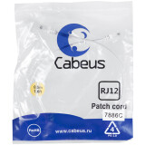 Телефонный кабель Cabeus PC-TEL-RJ12-0.5m, 0.5м