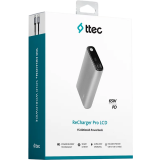 Внешний аккумулятор ttec ReCharger Pro LCD 15000mAh 65W Space Gray (2BB216UG)