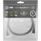 Кабель DisplayPort - DisplayPort, 2м, Cactus CS-DP-DP-1.4-2