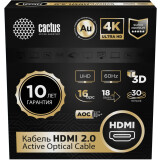 Кабель HDMI - HDMI, 30м, Cactus CS-HDMI-AOC-2-30