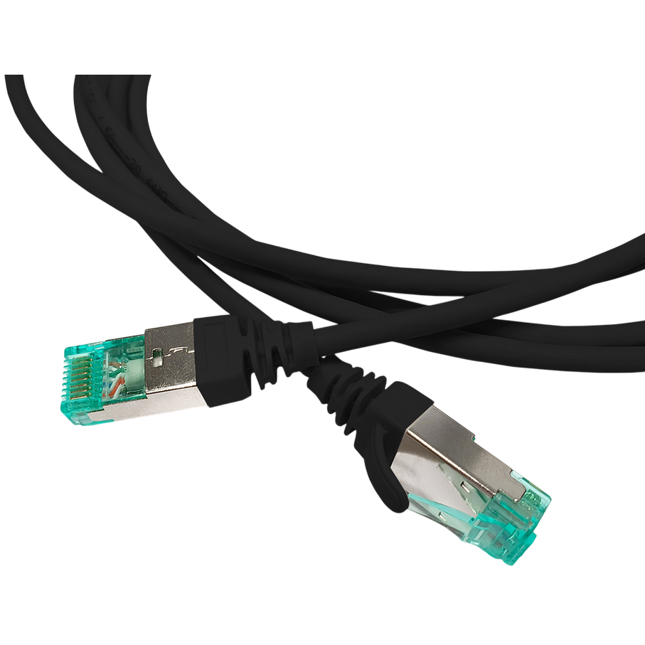 Патч-корд Hyperline PC-LPT-SFTP-RJ45-RJ45-C6a-1M-LSZH-BK, 1м