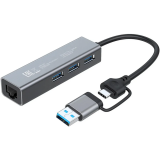 USB-концентратор Digma DHUB-LAN-4PORT