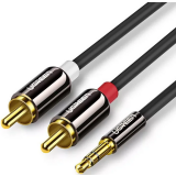 Кабель 3.5 Jack (M) - 2x RCA (M), 1м, UGREEN AV116 Black (10749)