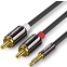 Кабель 3.5 Jack (M) - 2x RCA (M), 1м, UGREEN AV116 Black - 10749