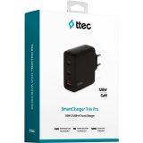 Сетевое зарядное устройство ttec SmartCharger Trio GAN 120W Black (2SCG04S)