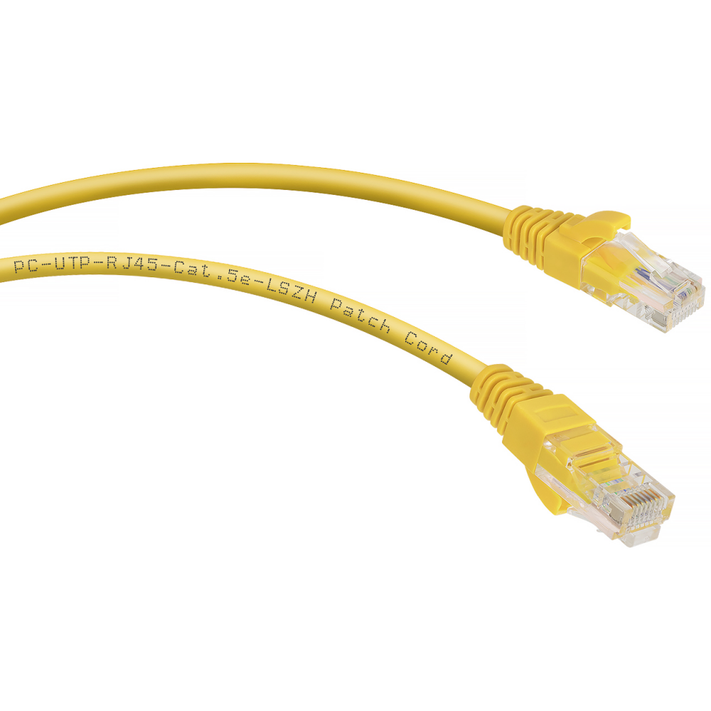 Патч-корд Cabeus PC-UTP-RJ45-Cat.5e-0.3m-YL-LSZH, 0.3м