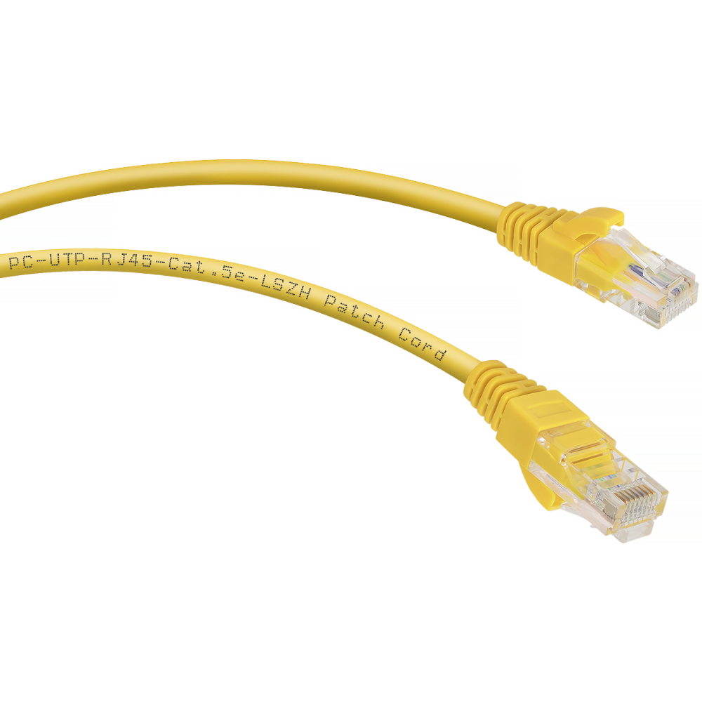 Патч-корд Cabeus PC-UTP-RJ45-Cat.5e-0.15m-YL-LSZH, 0.15м