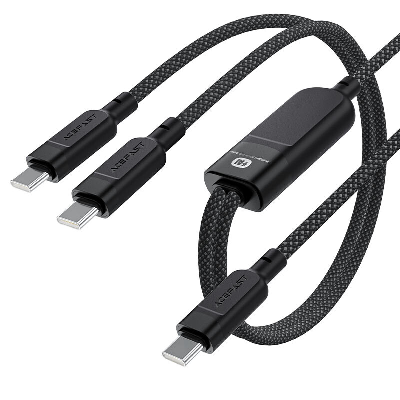 Разветвитель USB Type-C - 2x USB Type-C, 1.2м, ACEFAST AF-C5-11-BK