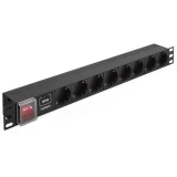 Блок розеток ExeGate PDU-19H807 Al-8S-EU2-SW-SPD1 (EX280846RUS)