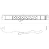 Блок розеток Hyperline SHE19-6SH-2.5IEC