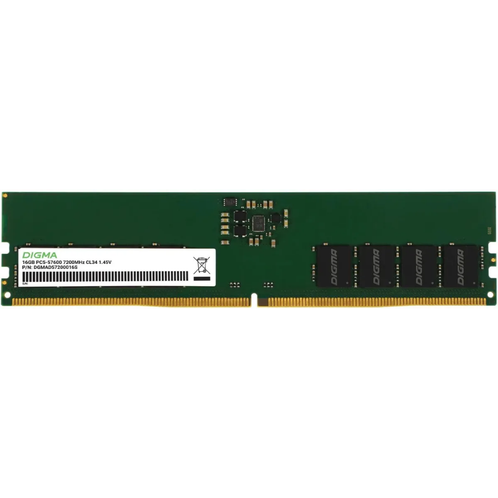 Оперативная память 16Gb DDR5 7200MHz Digma (DGMAD57200016S)