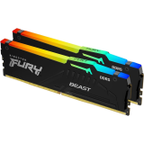 ..... ОЗУ 64Gb DDR5 5200MHz Kingston Fury Beast RGB (KF552C40BBAK2-64) (2x32Gb KIT) (0177/80), Б/У, без упаковки