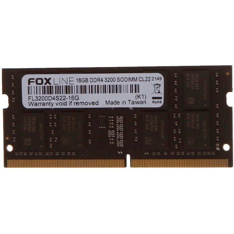 Оперативная память 16Gb DDR4 3200MHz Foxline SO-DIMM (FL3200D4S22S-16G)