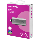 Внешний накопитель SSD 500Gb ADATA SC750 Grey (SC750-500G-CCBK)