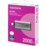 Внешний накопитель SSD 2Tb ADATA SC750 Grey (SC750-2000G-CCBK)