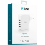 Сетевое зарядное устройство ttec Quattro Worldwide Travel Charger White (2SC02B)